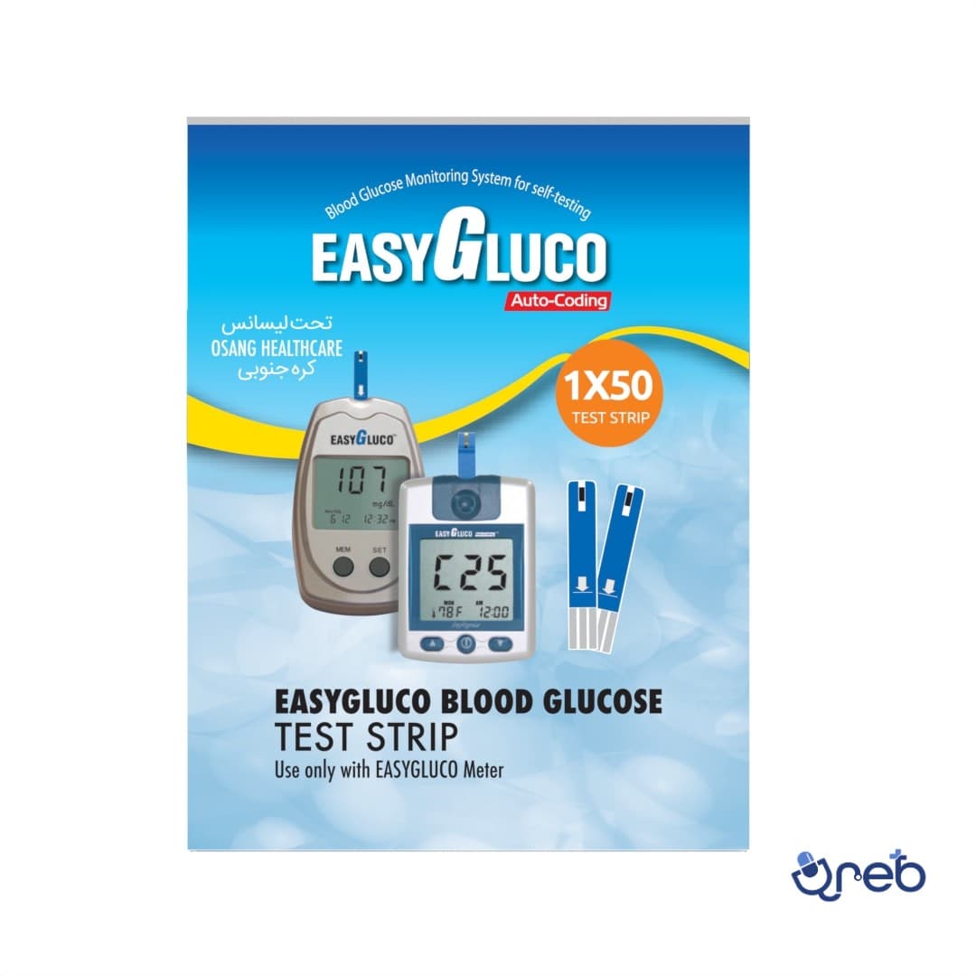 نوار دستگاه تست قند خون ایزی گلوکو بسته 50 عددی