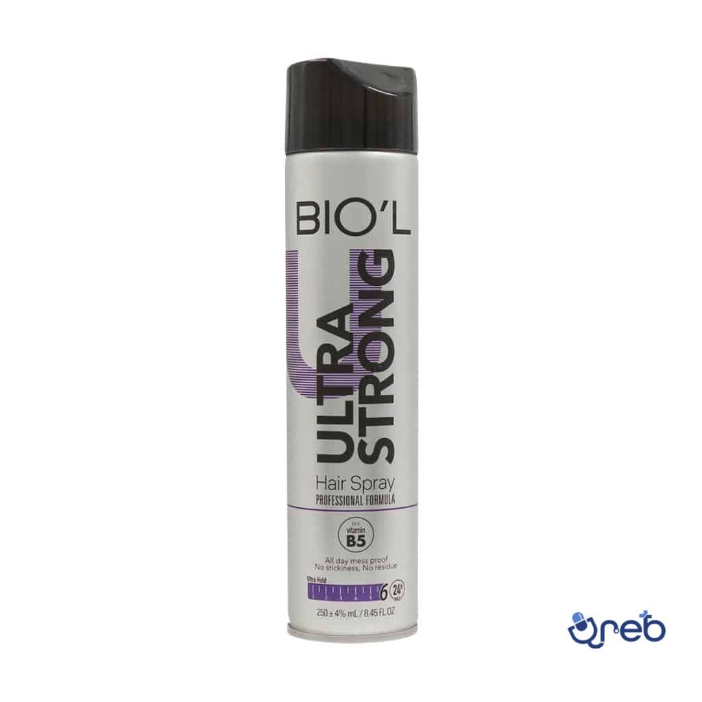اسپری حالت دهنده مو بیول مدل Ultra Strong حجم 250میلی لیتر