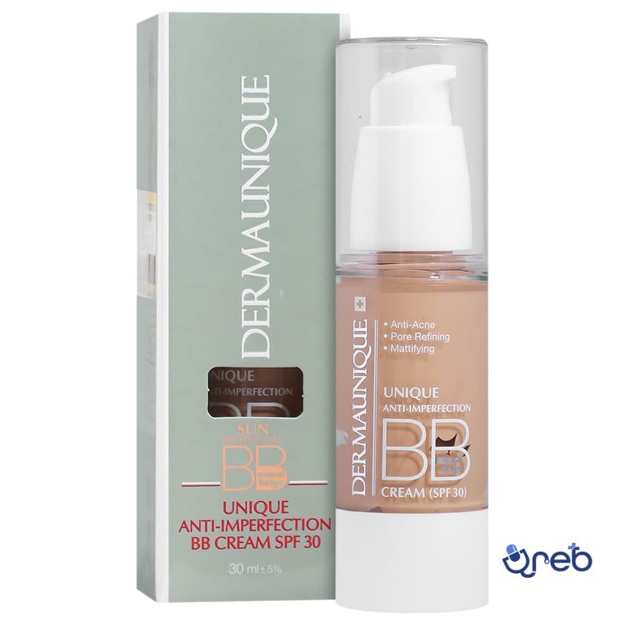 بی بی کرم رنگی ضدجوش و مات کننده چربی بژ طبیعی اس پی اف 30 درمایونیک حجم 30 میلی لیتر 