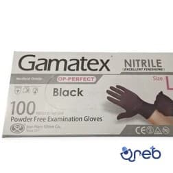 دستکش نیتریل غیر پودری حریر مدل گاماتکس سایز بزرگ (L) بسته 100 عددی
