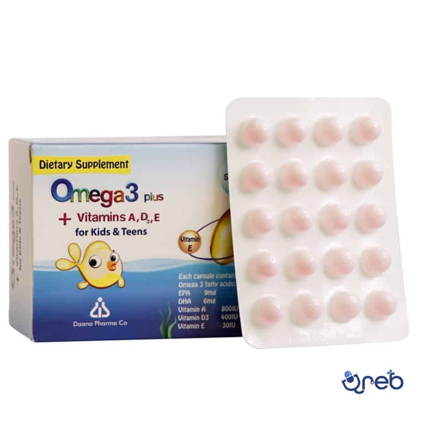 کپسول ژلاتینی امگا 3 پلاس دانا مناسب کودکان و نوجوانان 100 عدد