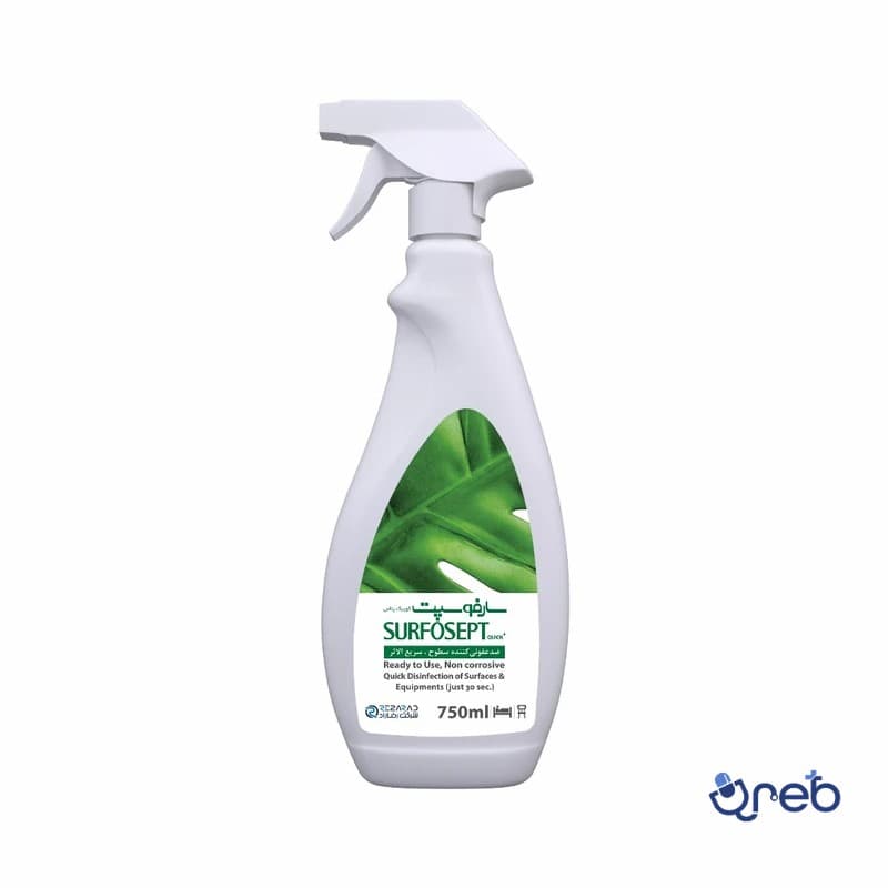 اسپری ضدعفونی کننده سطوح سارفوسپت مدل Quick plus حجم 750 میلی لیتر