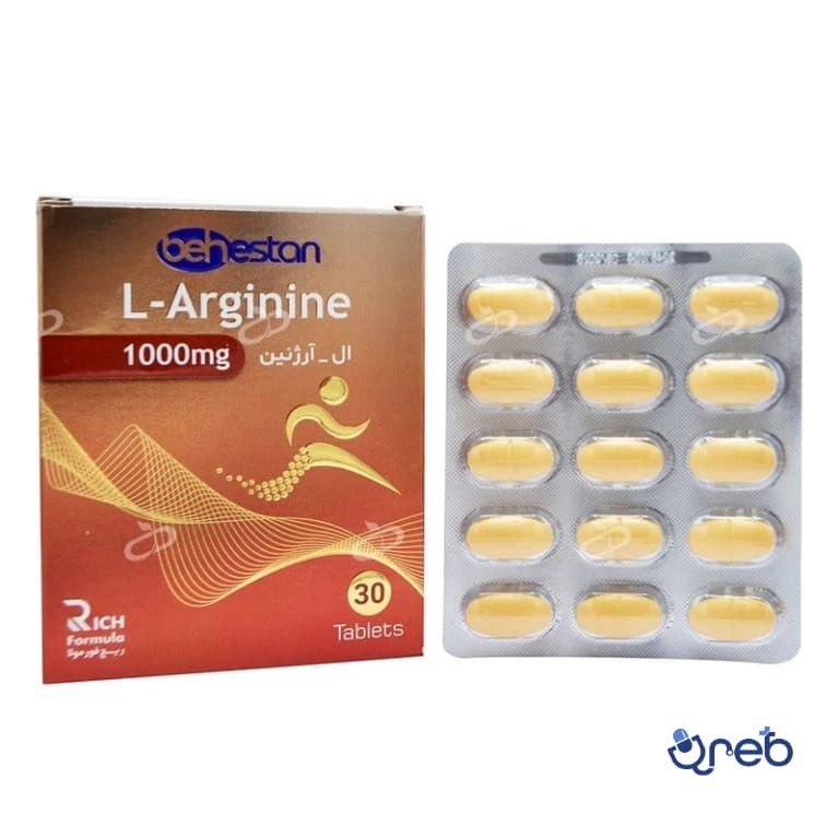 قرص ال آرژنین 1000 میلی گرم ریچ فورمولا بهستان 30 عددی