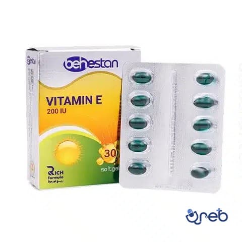 کپسول نرم ویتامین ای ریچ فرمولا 200 واحد بهستان 30 عددی