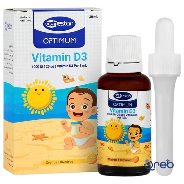 قطره ویتامین د3 1000 اپتیمم بهستان 30 میلی لیتر