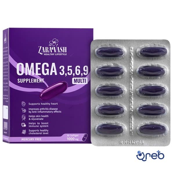 کپسول امگا 3، 5، 6، 9 زراوش بسته 30 عددی