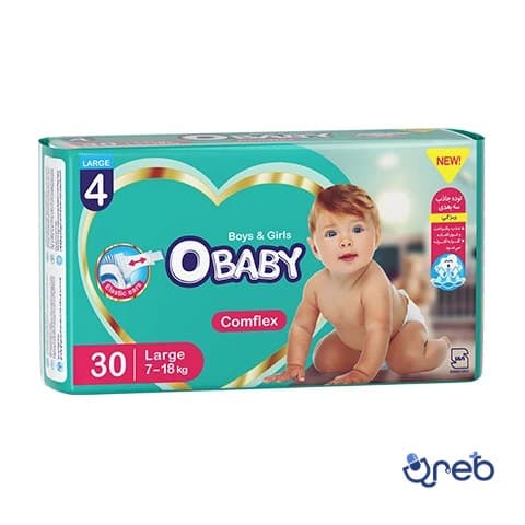 پوشک کودک اوبیبی مدل کامفلکس سایز 4 بسته 30 عددی