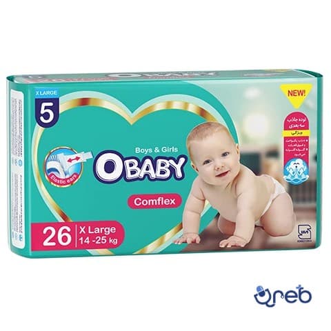 پوشک کودک اوبیبی مدل کامفلکس سایز 5 بسته 26 عددی