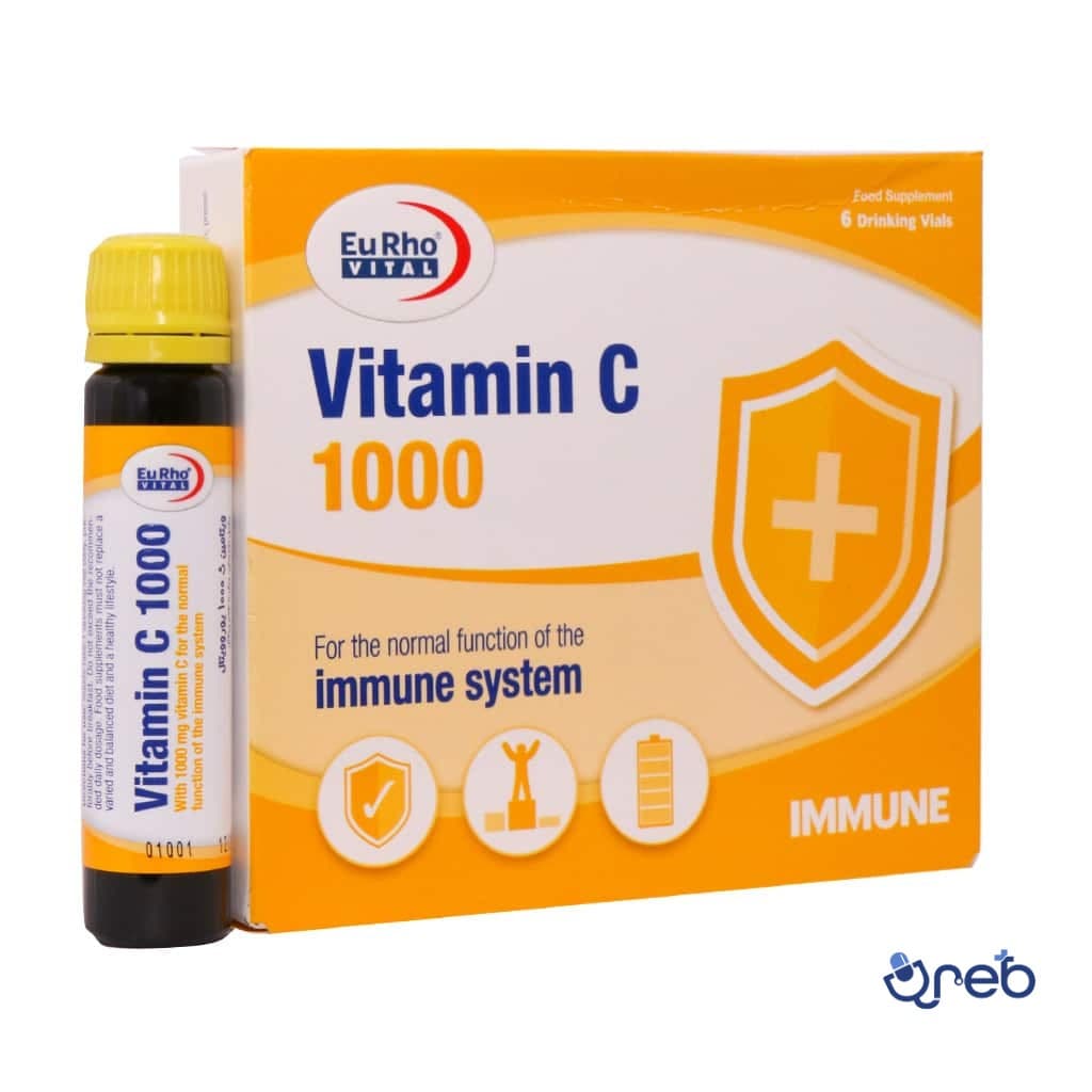 ویال خوراکی ویتامین C 1000 میلی گرم یوروویتال 6 عدد