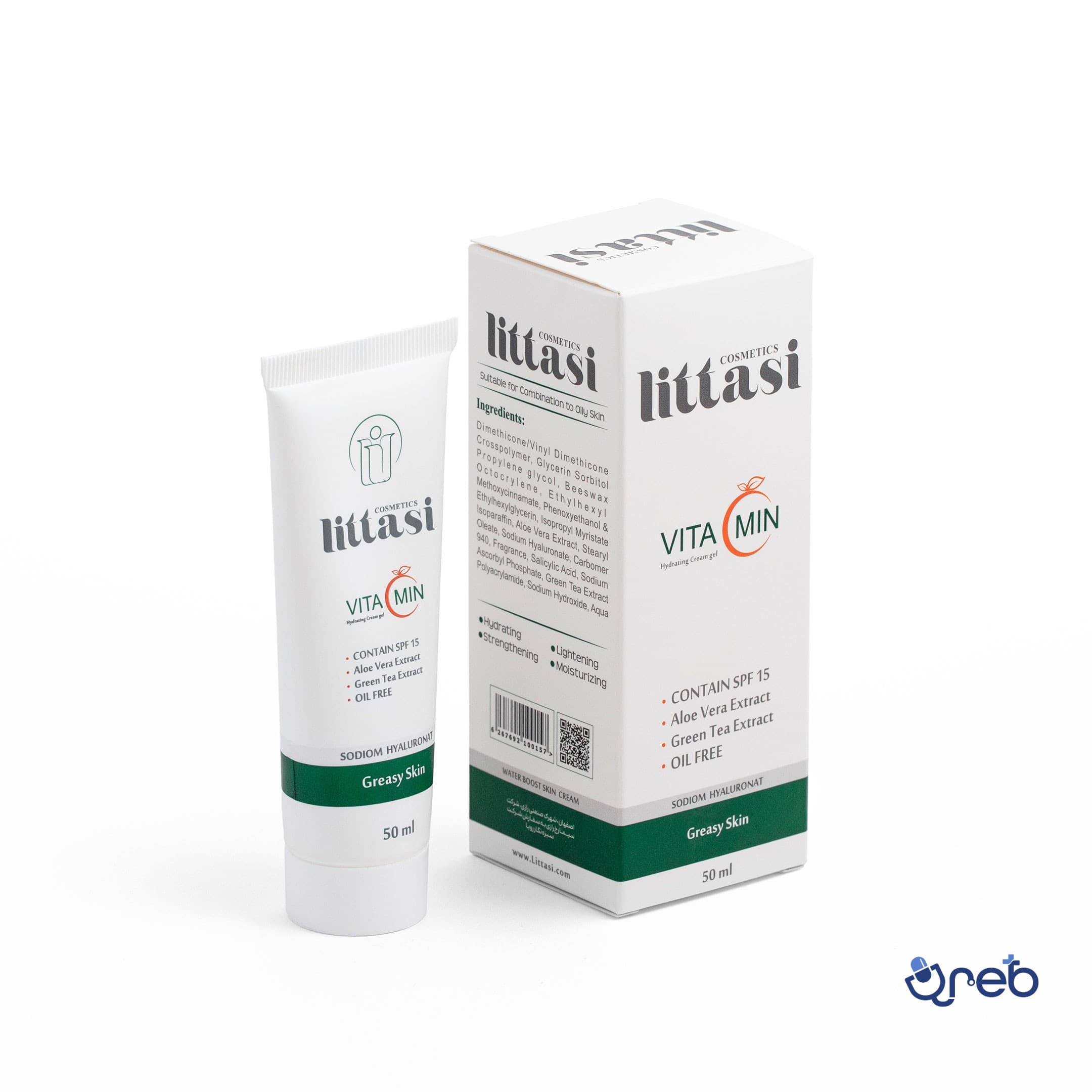 ژل کرم آبرسان مخصوص پوست چرب و مختلط لیتاسی حجم ۵۰ میلی لیتر 