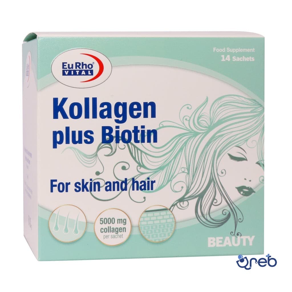 ساشه کلاژن پلاس بیوتین یوروویتال ۱۴ عدد