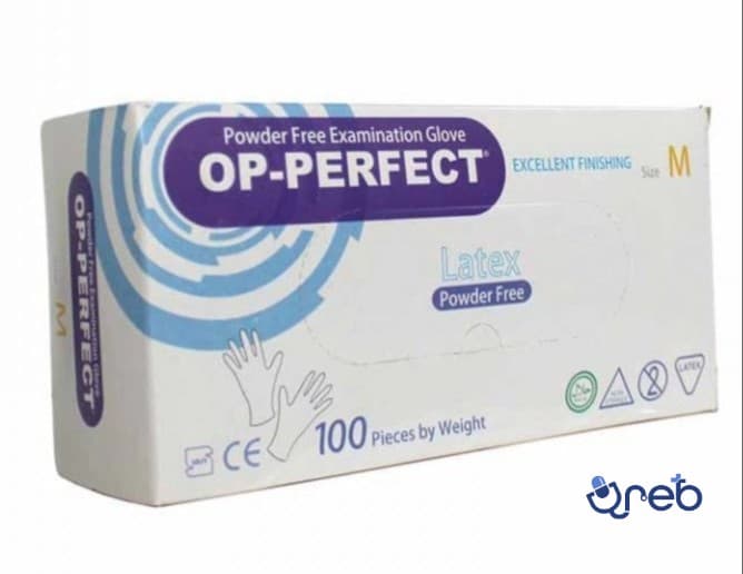 دستکش لاتکس بدون پودر اپی پرفکت سایز مدیوم 100 عددی