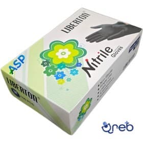 دستکش نیتریل لیبرتون بدون پودر مشکی سایز مدیوم 100 عددی