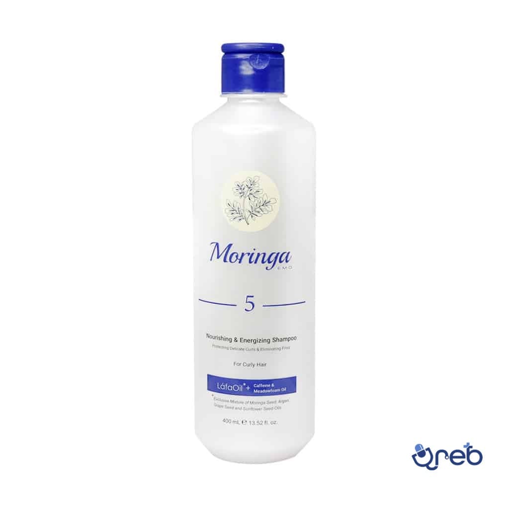 شامپو مغذی و انرژی بخش 5 مورینگا امو مناسب موهای فر 