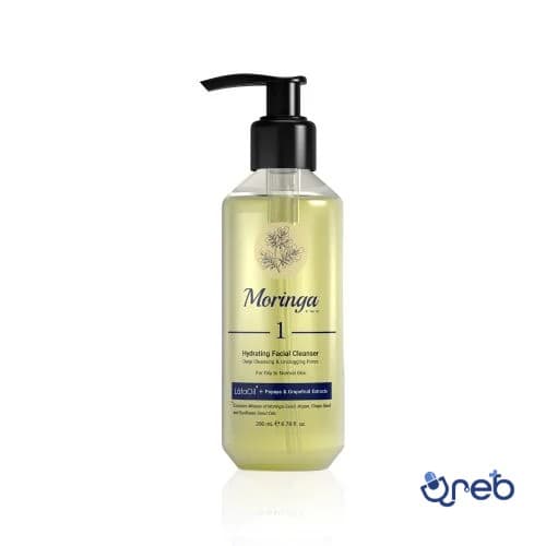 ژل شستشو و آبرسان صورت 1 مورینگا امو مناسب پوست چرب تا معمولی