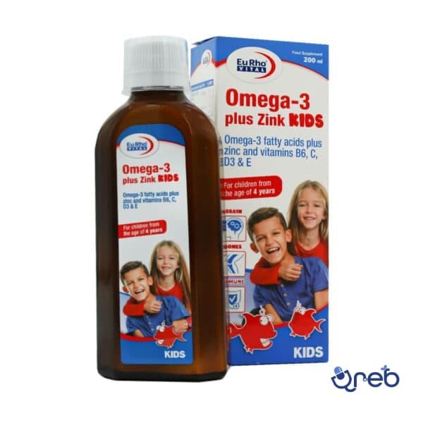 شربت امگا 3 پلاس زینک کیدز یوروویتال 200 میلی لیتر