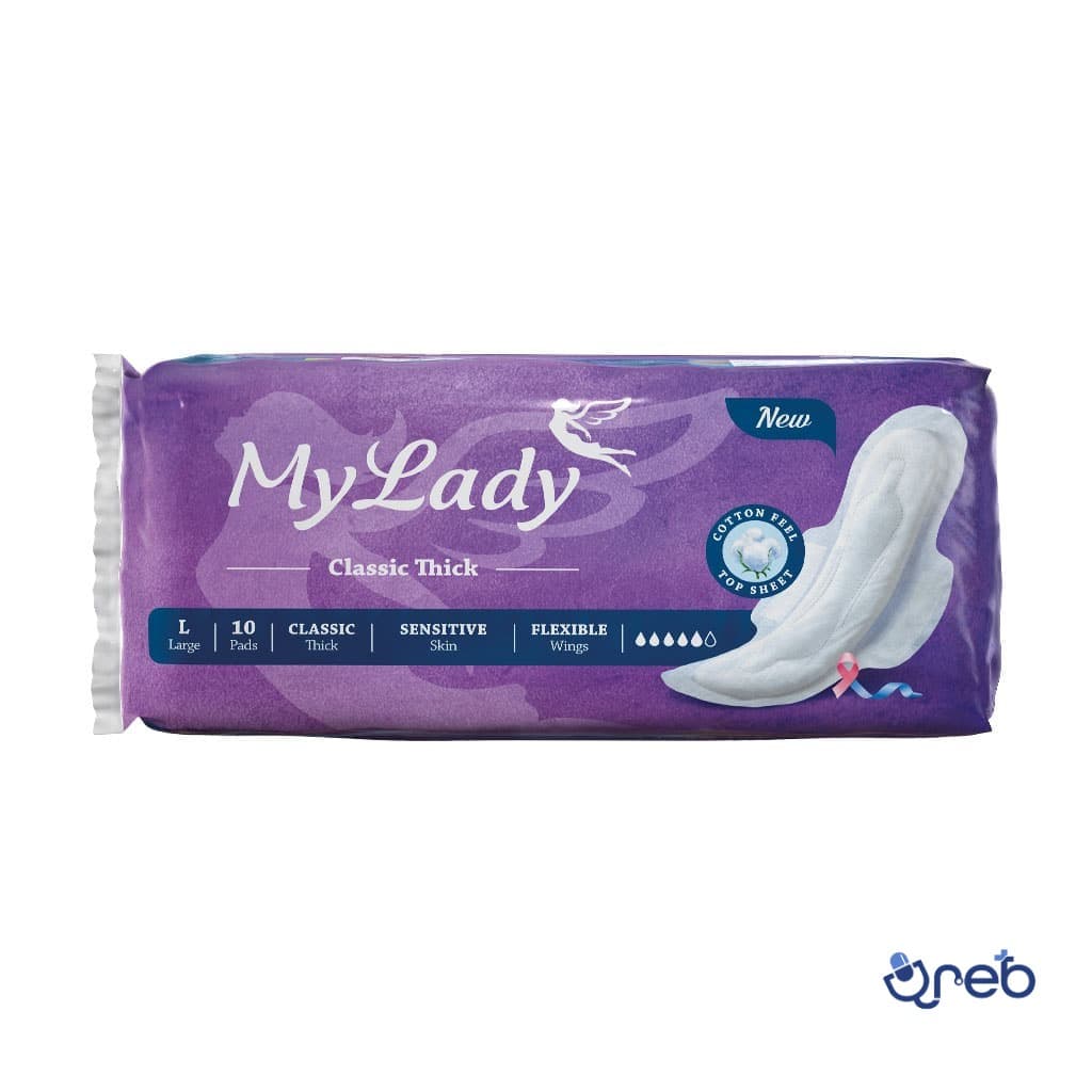 نوار بهداشتی کلاسیک ضخیم بالدار مای لیدی سایز بزرگ 10 عددی