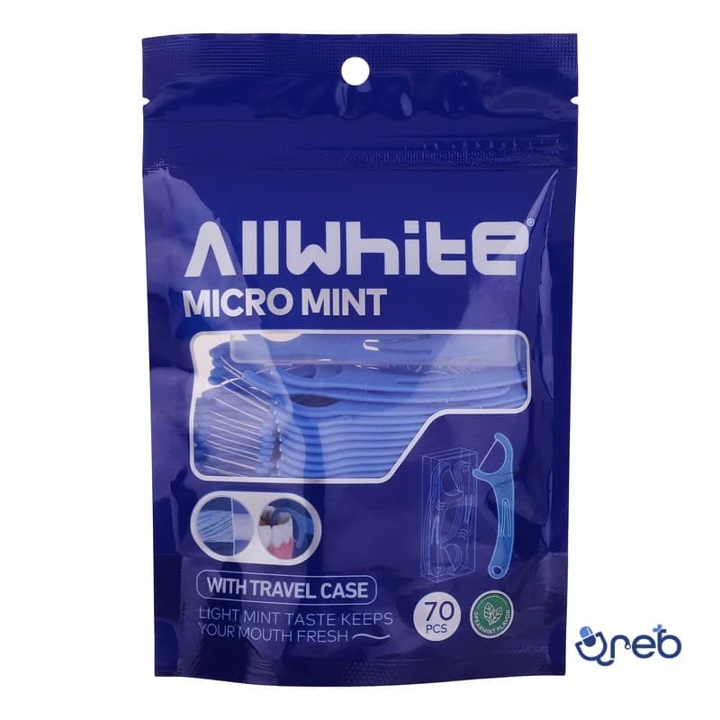 نخ دندان آل وایت مدل micro mint بسته 70 عددی