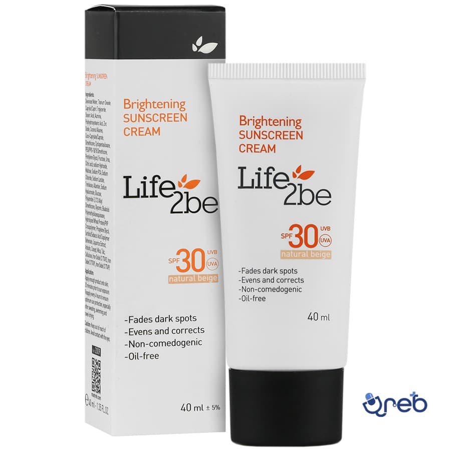کرم ضدآفتاب و روشن کننده SPF30لایف توبی حجم 40 میلی لیتر