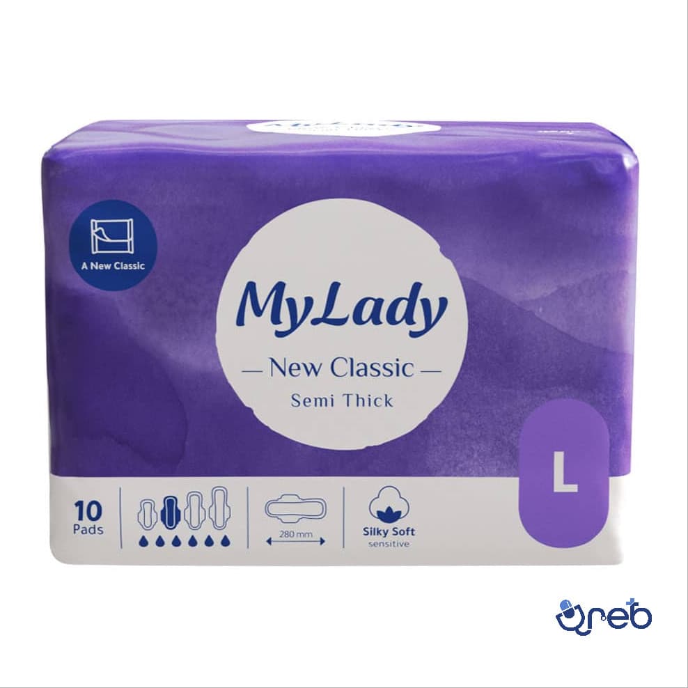 نوار بهداشتی مسافرتی کلاسیک ضخیم بالدار مای لیدی سایز بزرگ 10 عددی