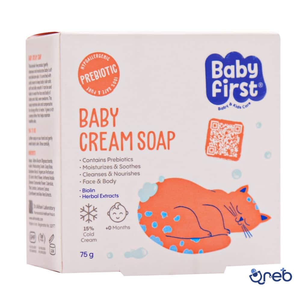 صابون بچه کرم دار بیبی فرست سی گل ۷۵ گرم