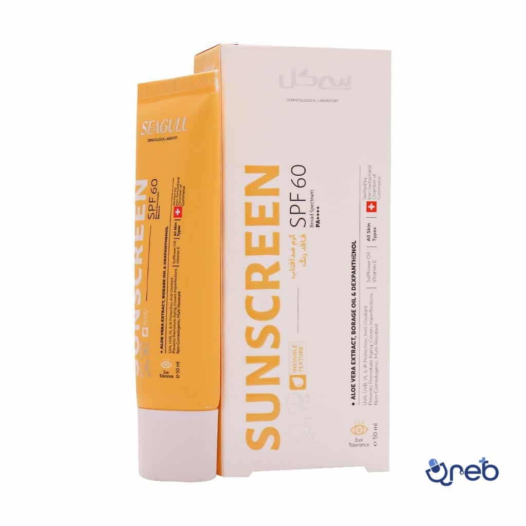 کرم ضد آفتاب SPF60 سی گل مناسب انواع پوست بدون رنگ 50 میلی لیتر