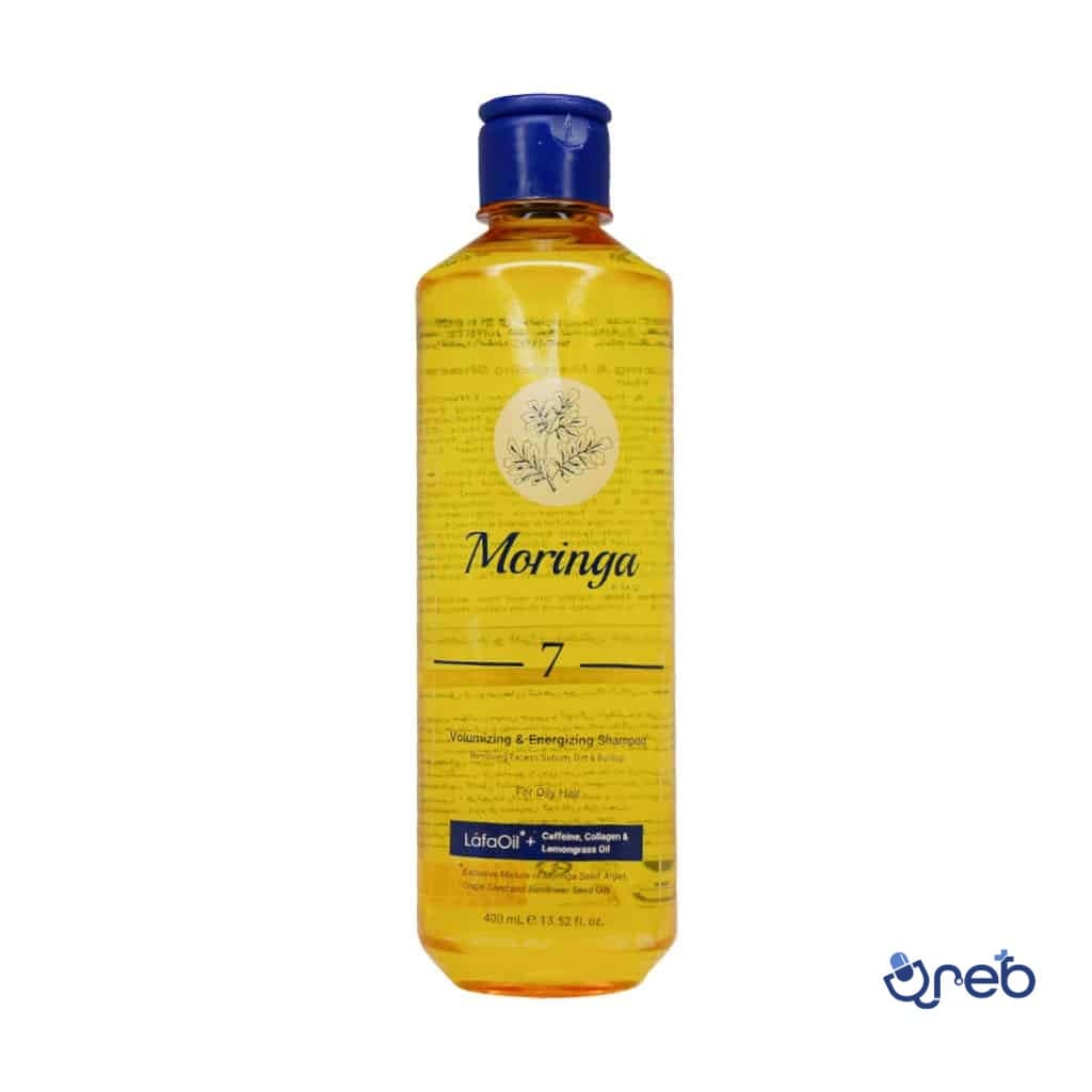 شامپو حجم دهنده و انرژی بخش 7 مورینگا امو مناسب موهای چرب 400 میلی لیتر